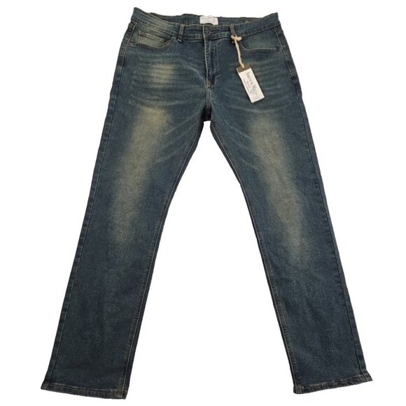 NWT Smith & Mills Denim Blue Jeans Stretch Men’s 38 x 32 Tailored Medium Wash - Picture 1 of 16